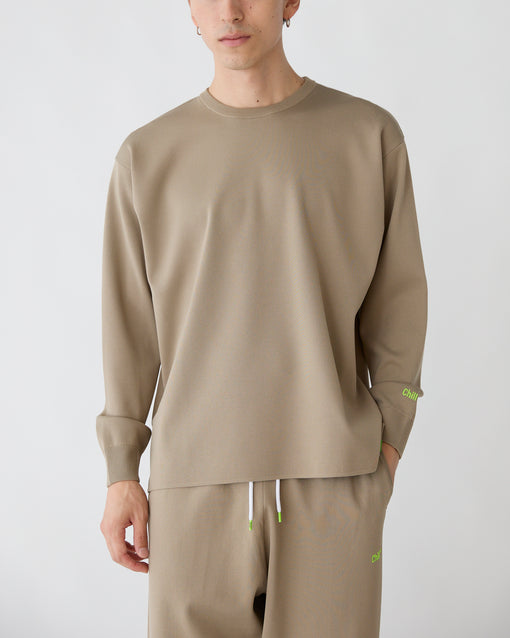 Smooth Tech Knit Long Tee モカ・ACD-002434 ベージュ（薄茶色）・_4枚目