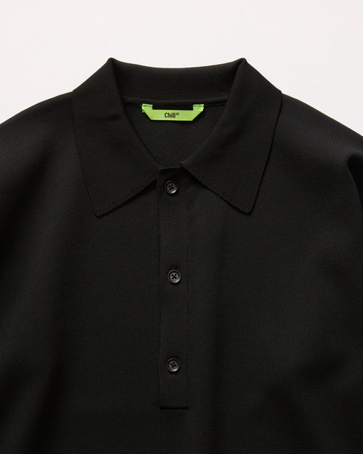 Smooth Tech Knit Long Polo ブラック・ACD-002441 ブラック(黒色)・_3枚目