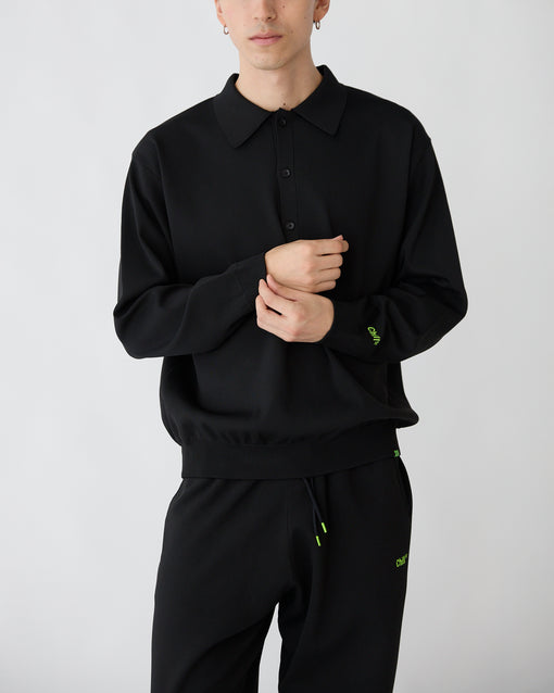 Smooth Tech Knit Long Polo ブラック・ACD-002441 ブラック(黒色)・_5枚目