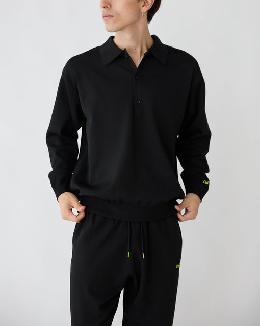 Smooth Tech Knit Long Polo ブラック・ACD-002441 ブラック（黒色）・_6枚目