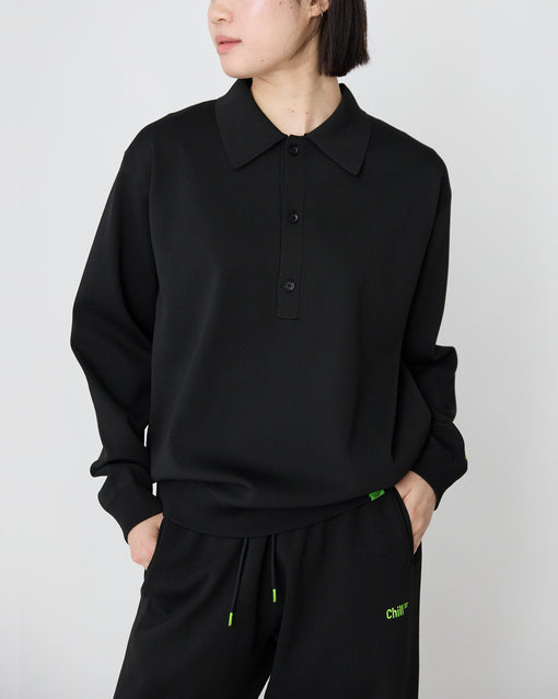 Smooth Tech Knit Long Polo ブラック・ACD-002441 ブラック（黒色）・_7枚目