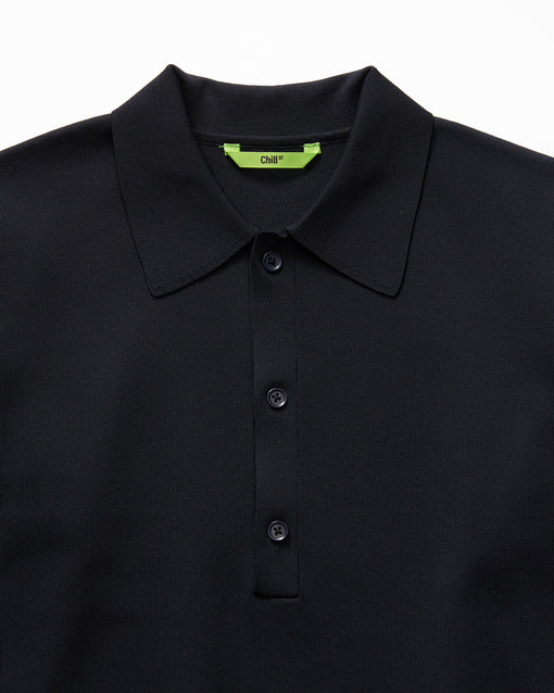 Smooth Tech Knit Long Polo ダークネイビー・ACD-002442 ネイビー（紺色）・_3枚目