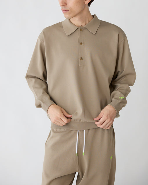 Smooth Tech Knit Long Polo モカ・ACD-002439 ベージュ（薄茶色）・_6枚目