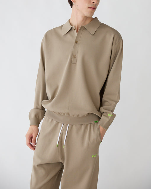 Smooth Tech Knit Long Polo モカ・ACD-002439 ベージュ（薄茶色）・_5枚目