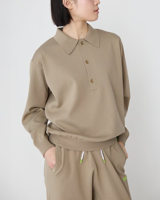 Smooth Tech Knit Long Polo モカ・ACD-002439 ベージュ（薄茶色）・_7枚目