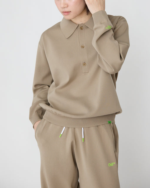 Smooth Tech Knit Long Polo モカ・ACD-002439 ベージュ（薄茶色）・_8枚目