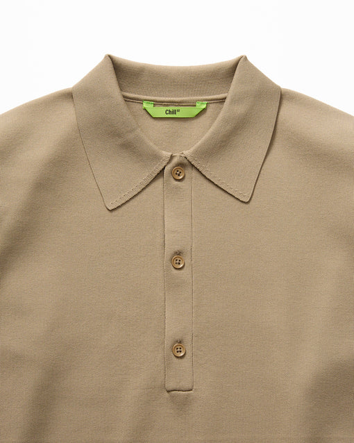 Smooth Tech Knit Long Polo モカ・ACD-002439 ベージュ（薄茶色）・_3枚目