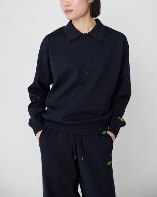 Smooth Tech Knit Long Polo ダークネイビー・ACD-002442 ネイビー(紺色)・_7枚目